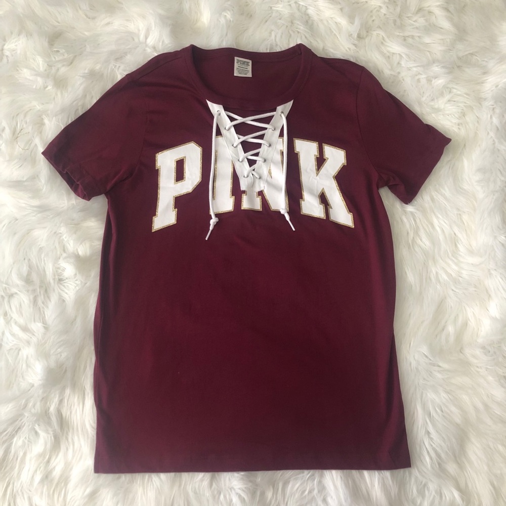 Victorias secret lace-up tee